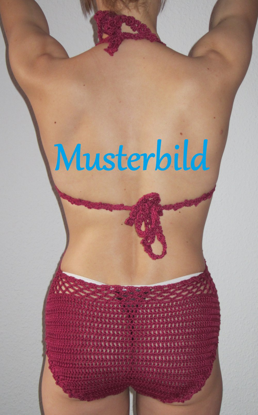 Crochet Häkel Monokini, heißer Badeanzug, sexy Swimwear XS 34