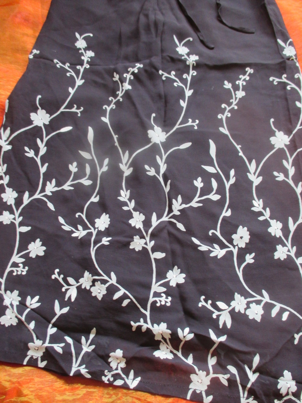  NEU * Blüten- Rancken * Flower- Power * Maxi * Seiden- Gorgette * Rock 