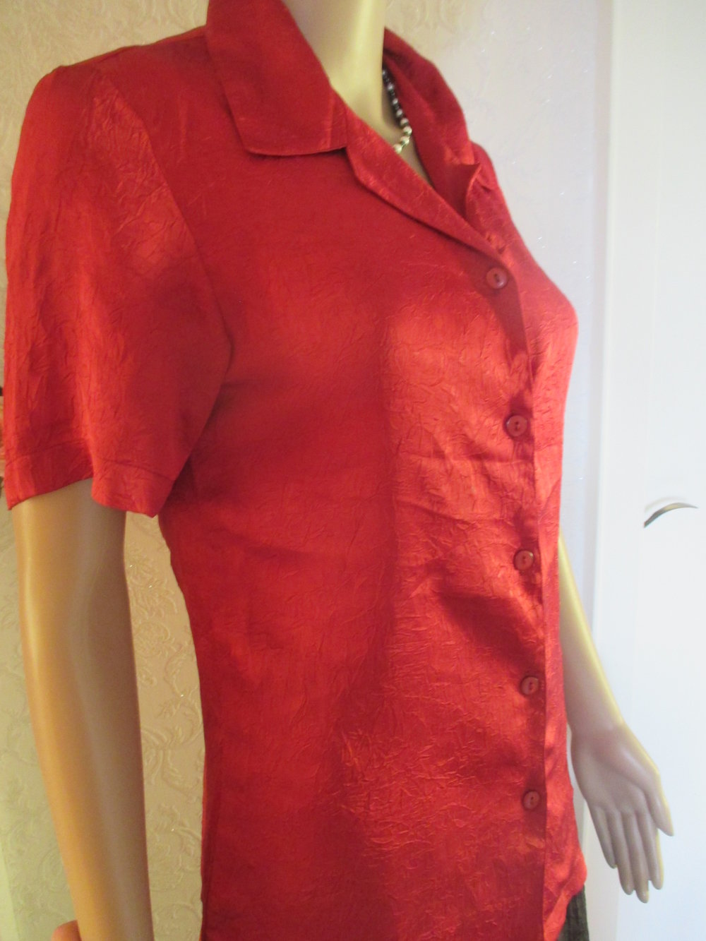 NEU * Business * Freizeit * Abend * Ausgeh * Seiden- Satin * Chrinkel- Optik * Hemd- Bluse * kurzarm 