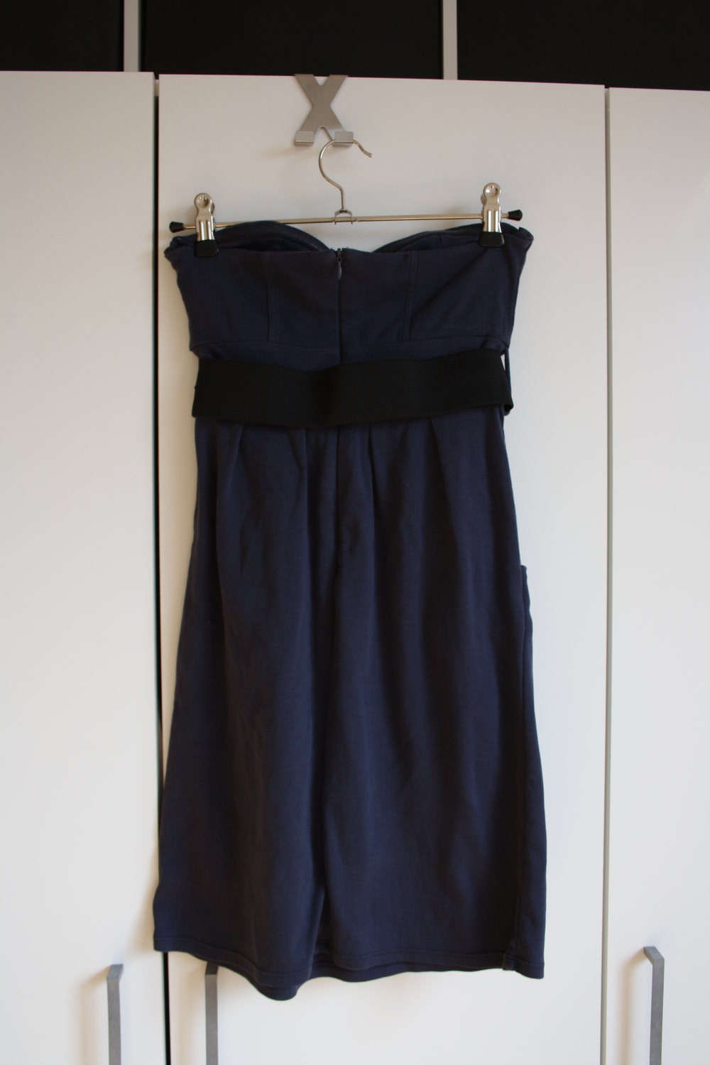 * Kleid schulterfrei blau Gürtel