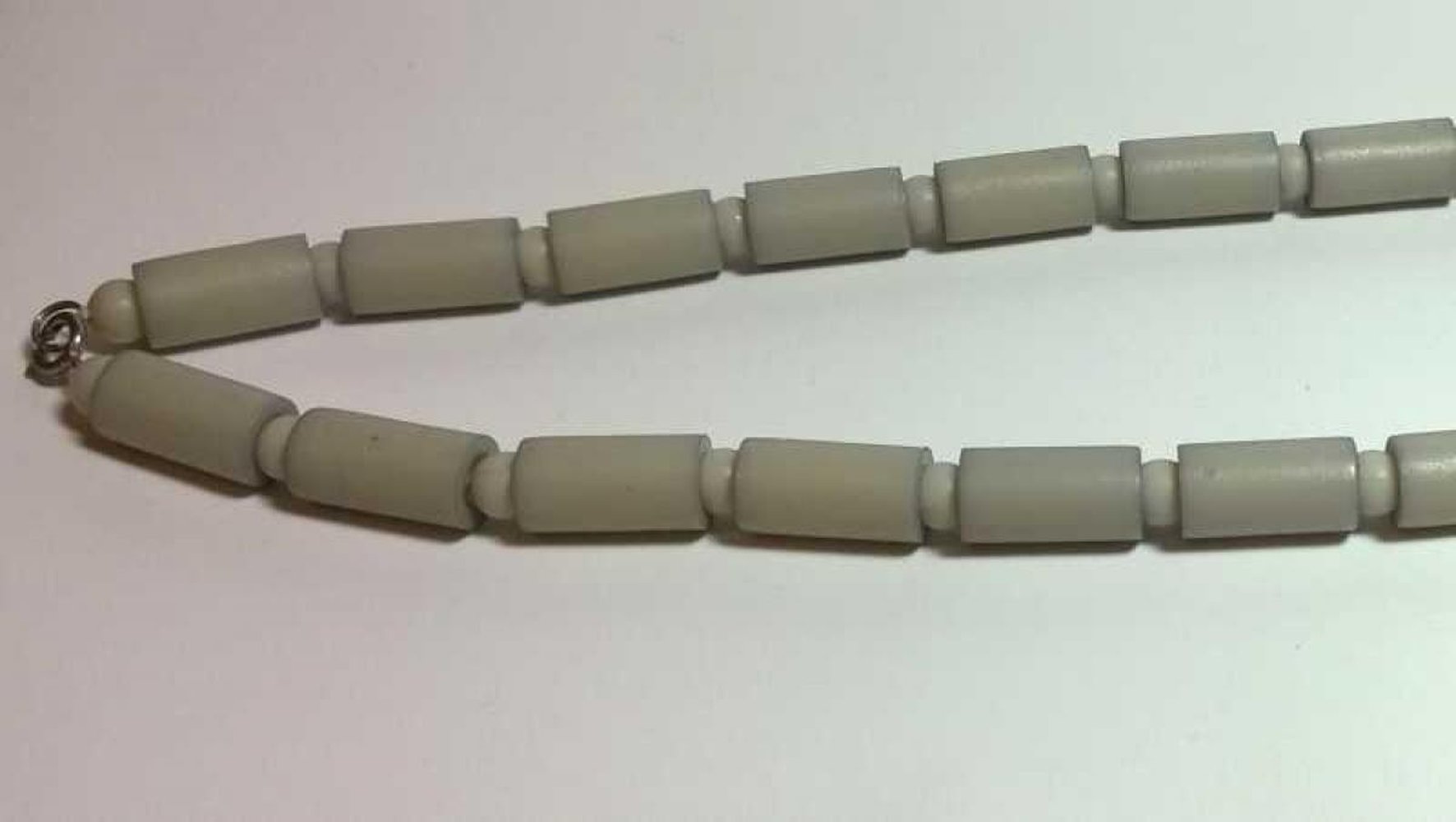 Kette rosa grau silber Vintage 80er