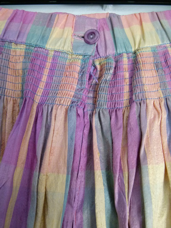 Langer Seiden Rock, pastellfarben, maßgeschneidertes Unikat, Boho Vintage Retro Goa Festival Hippie Landleben Lagenlook Cottagecore