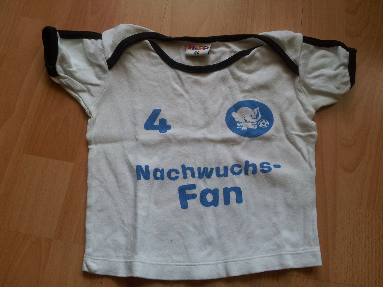 T-Shirt Fußball Hipp Nachwuchs-Fan Nr. 4 Gr. 86 Elefant