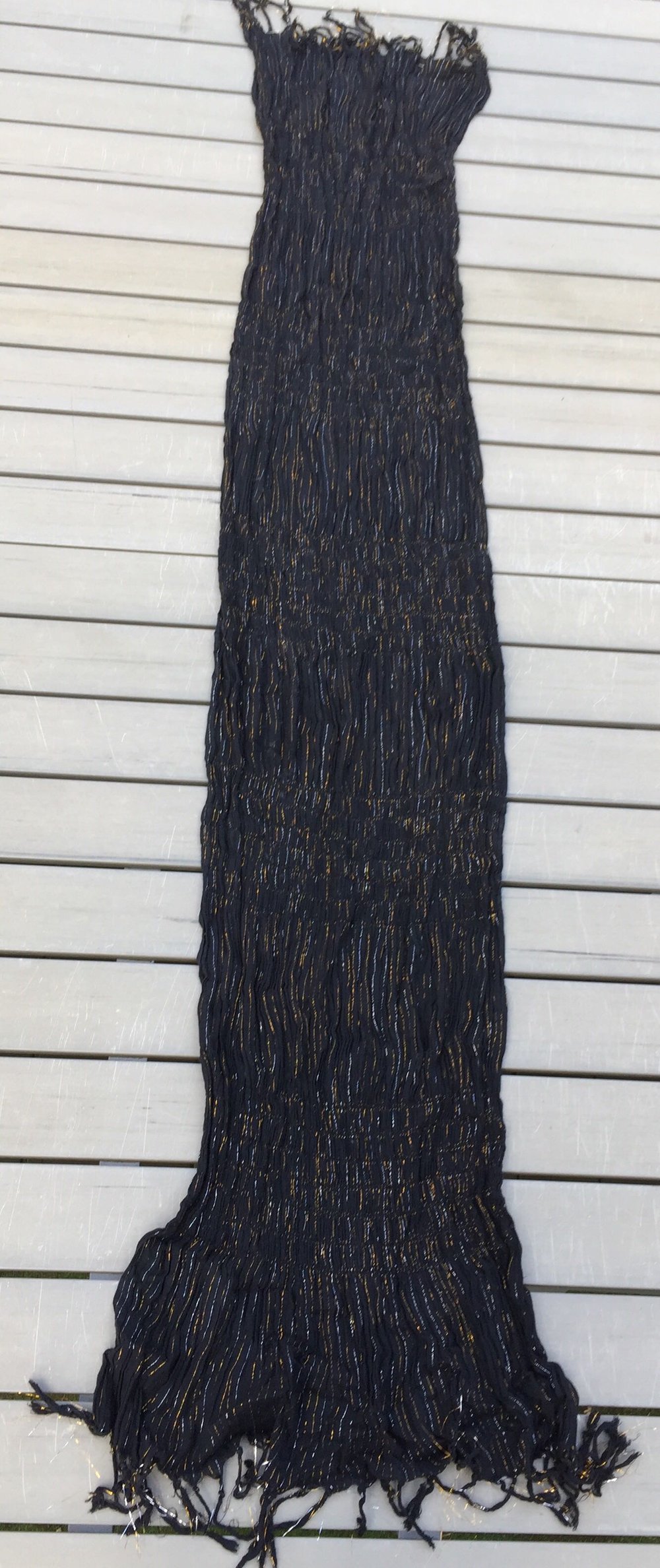 SCHAL Tuch LUREX schwarz / gold / silber