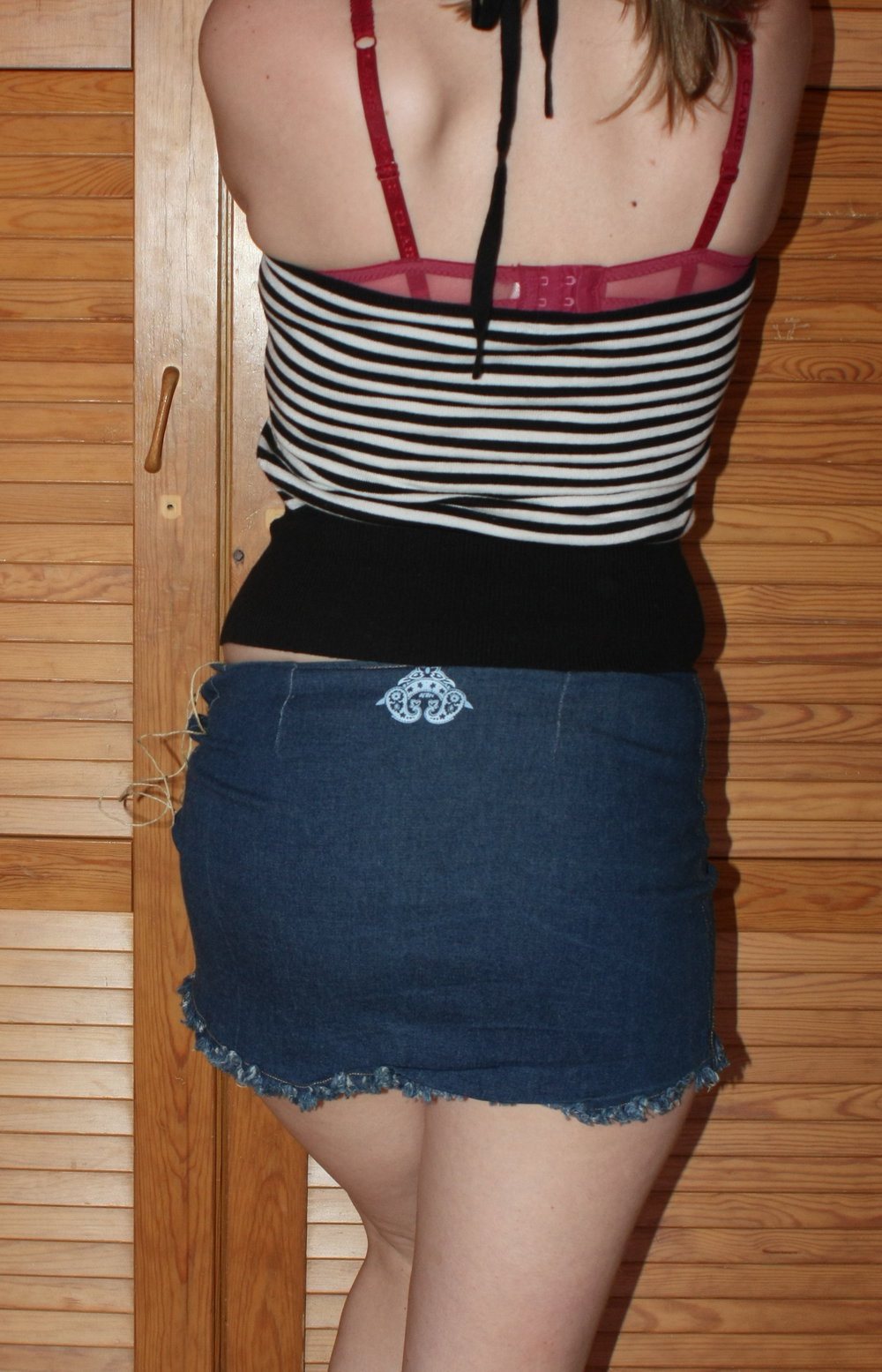 Süßer Jeans Strand Rock, m. Fransen, super zum Bikini, Gr. 34/36