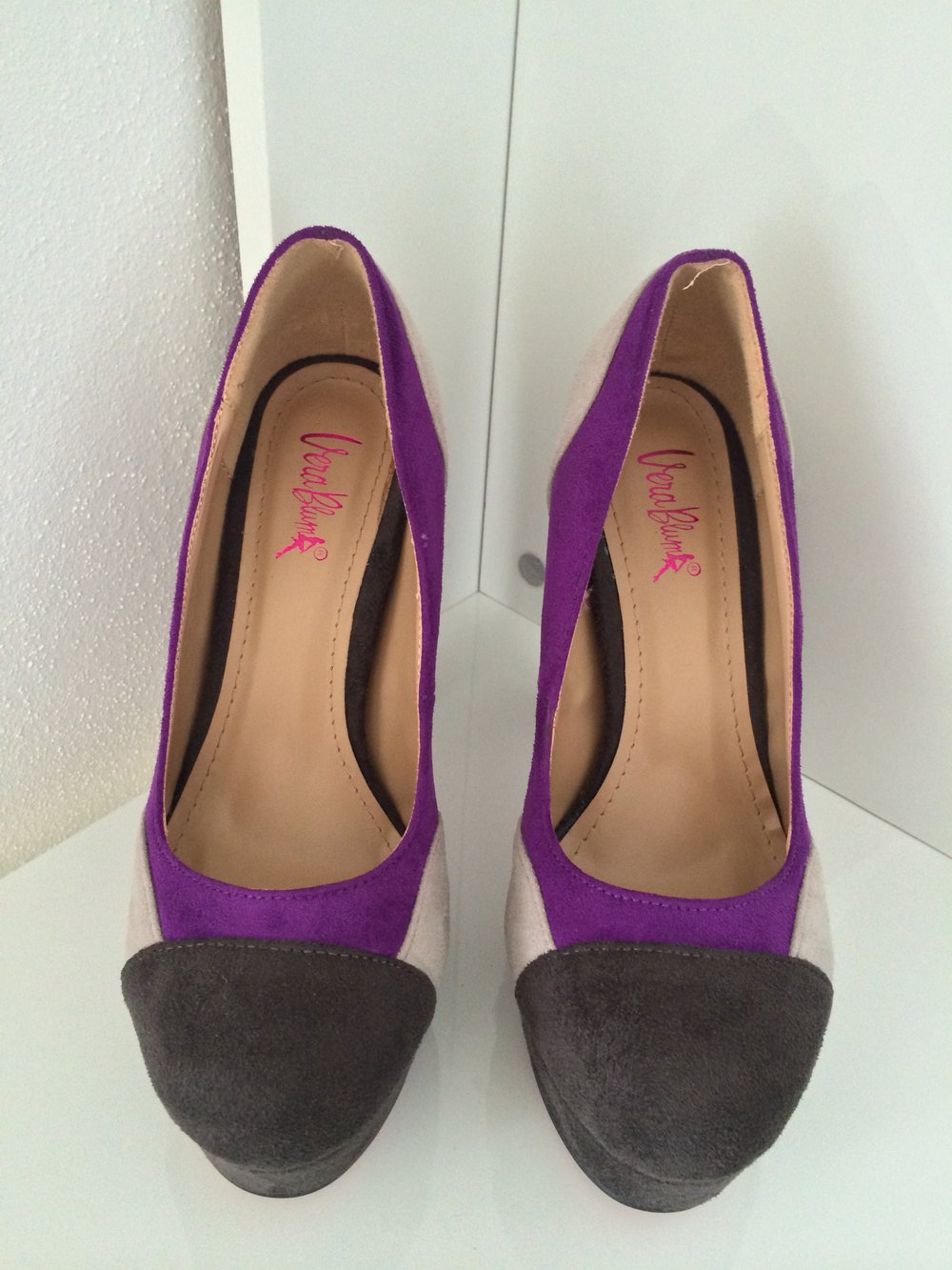 Colorblock Pumps Plateau Lila/Grau