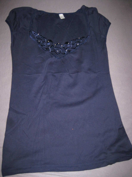 blaues shirt von vero moda mit spitze