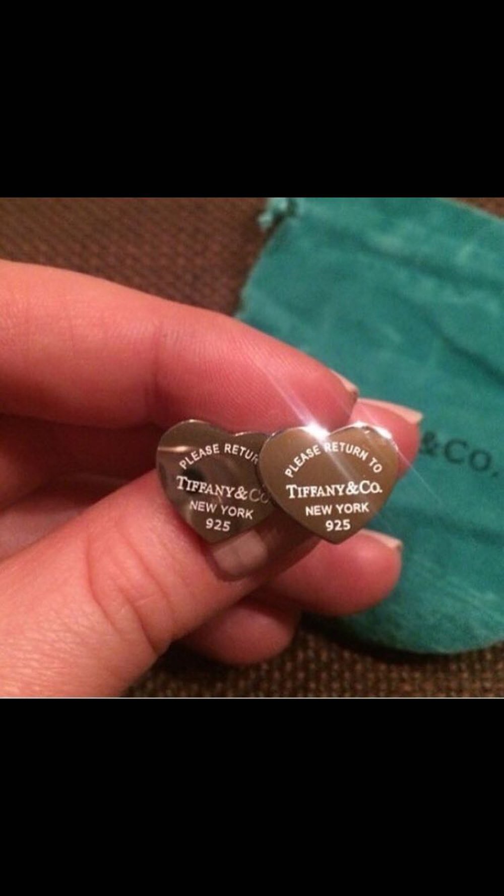 Tiffany & and co Ohrringe Silber Herz Blogger Stecker 