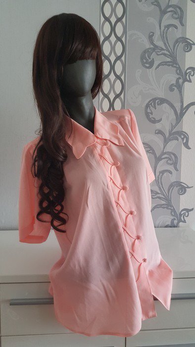 Vintage Hipster Apricot Hellrosa Granny Bluse M 38 auch L XL 40 42