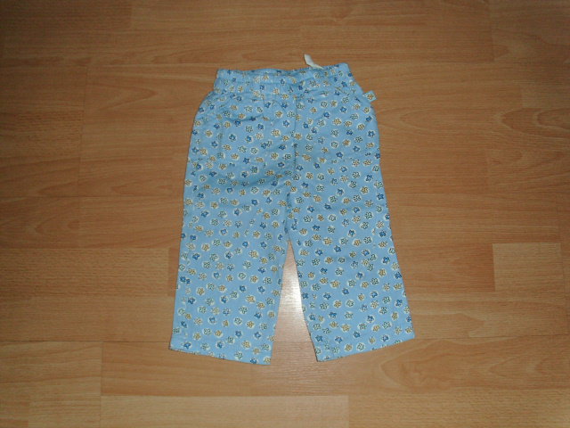 Hose, hellblau mit Blumen, Gr. 74