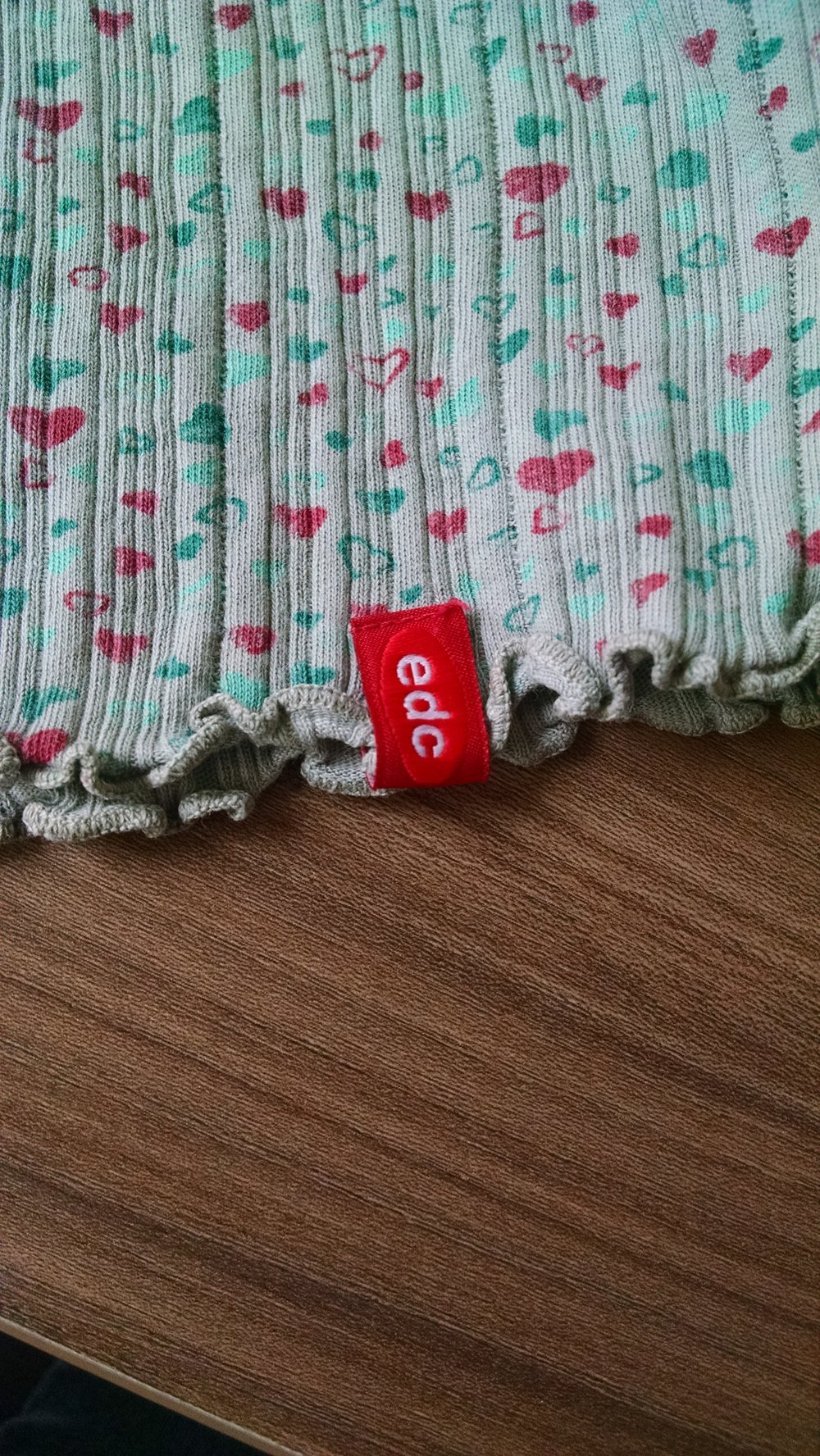 edc T-Shirt mit Rüschenrand