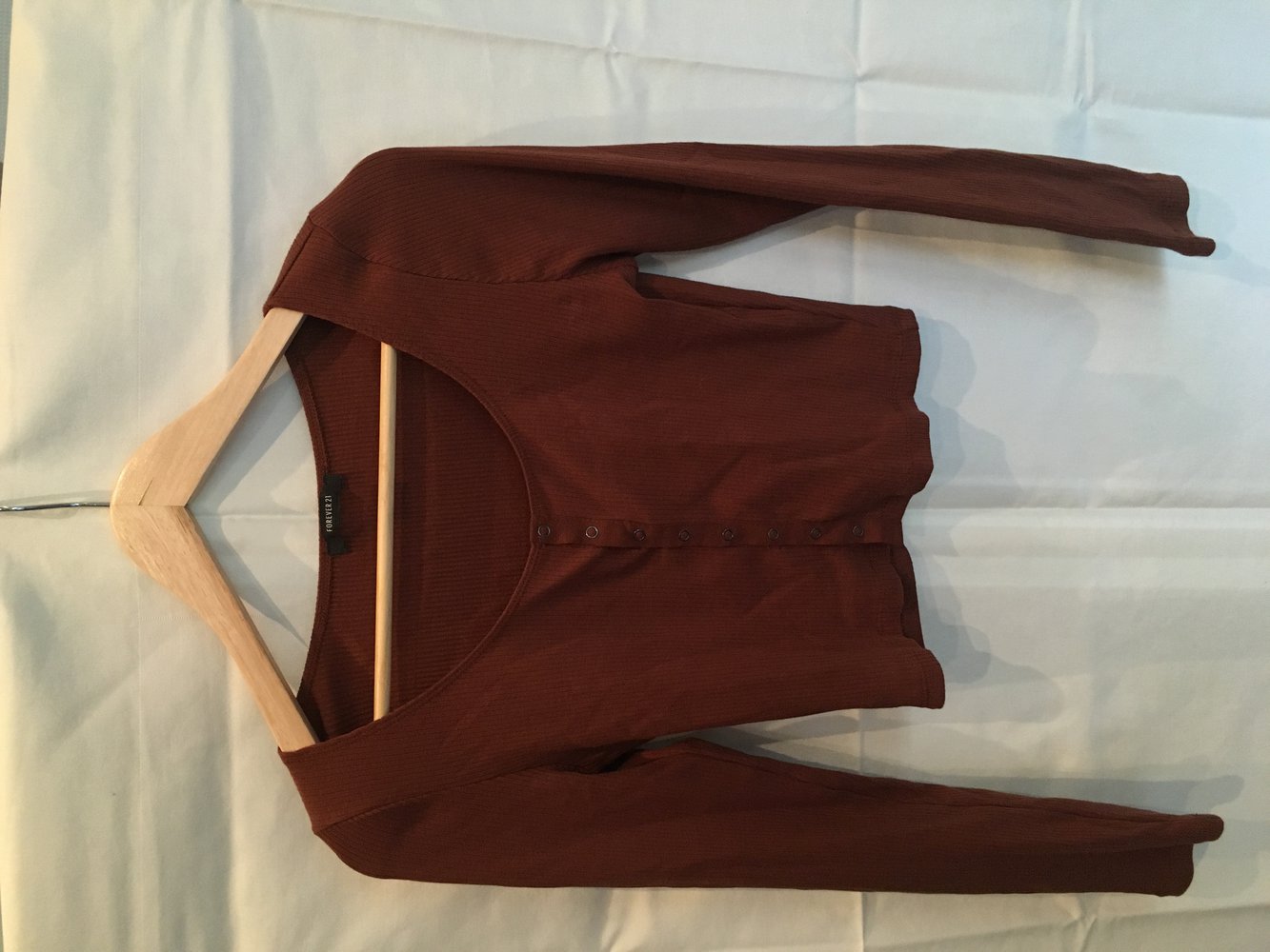 Rostbraunes Crop Shirt 