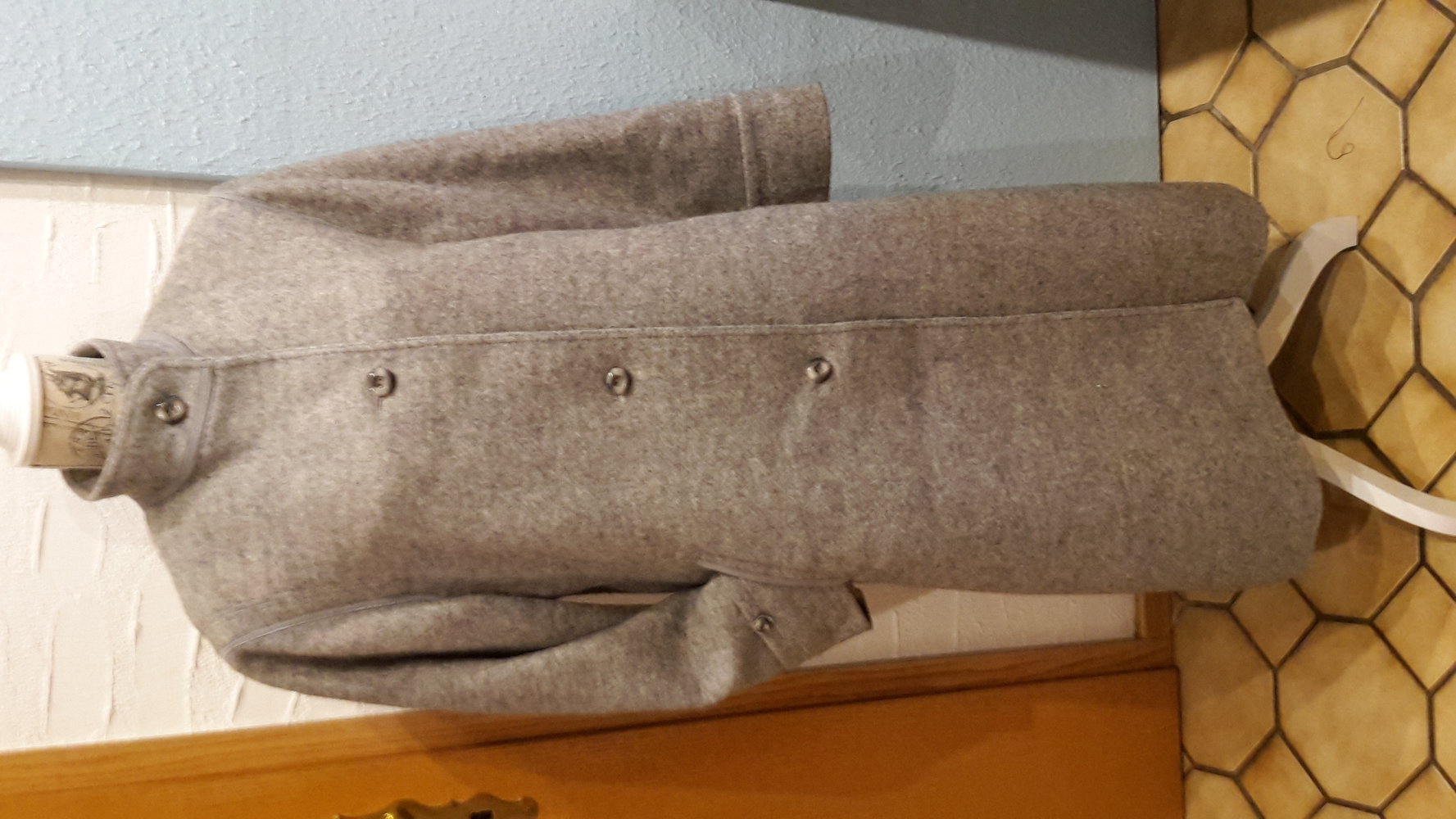 hellgrauer Wollmantel, edel, schick, Schurwolle Gr.21 bzw. 42 M/L