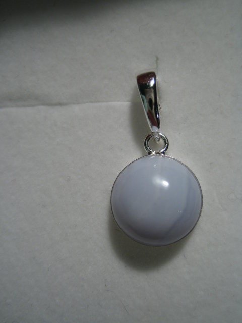 Anhänger Blue Lace Achat 925er Silber Clip