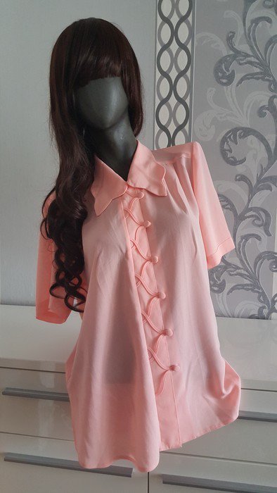Vintage Hipster Apricot Hellrosa Granny Bluse M 38 auch L XL 40 42