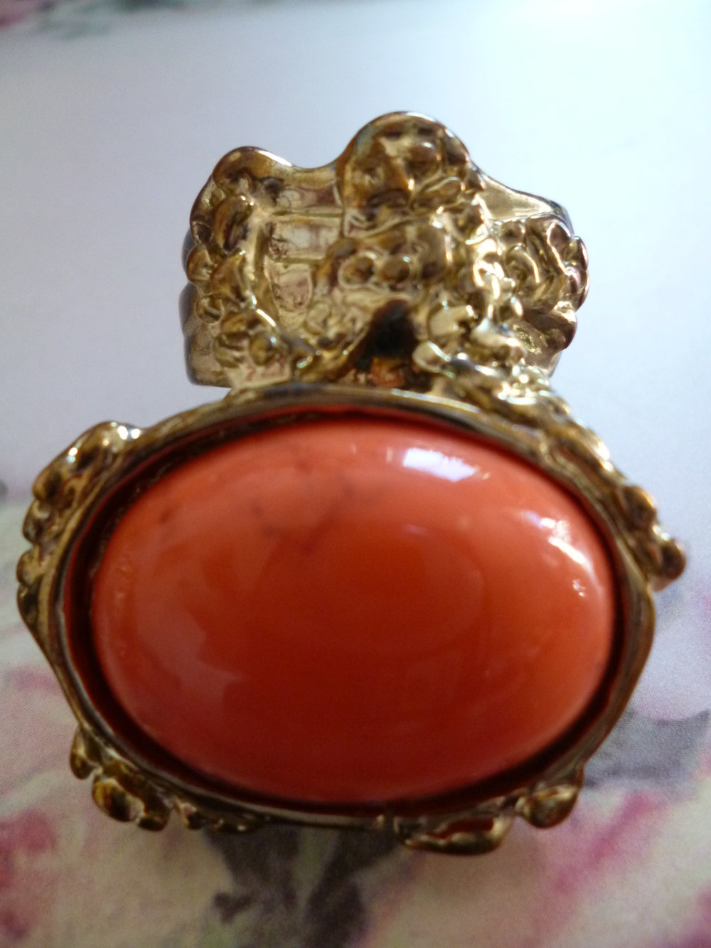 Statement Ringe orange schwarz gold Set