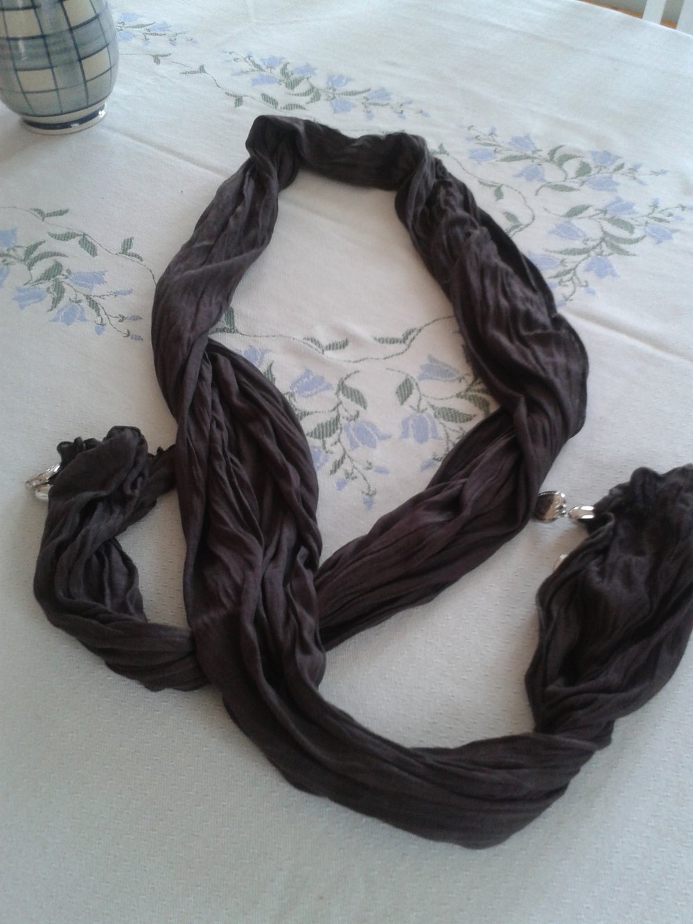 Schal dünn braun Herz