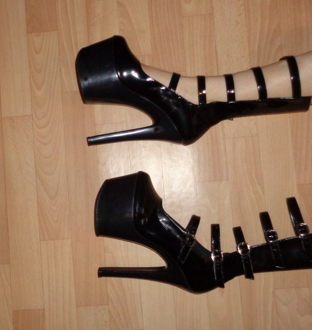 Pleaser high-heels Gr.38/39 Lack Plateau Schuhe Fetisch BDSM Gothic Gothik