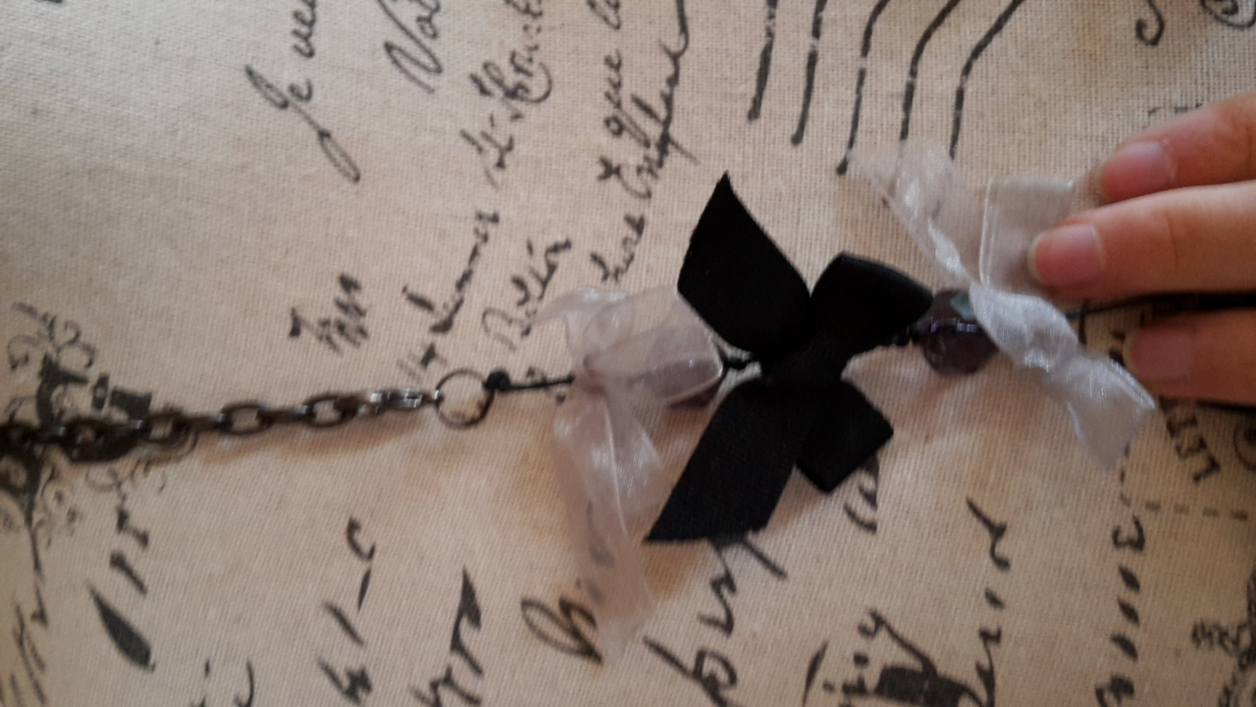 Halskette schleifen schwarz weiß chic street one Business