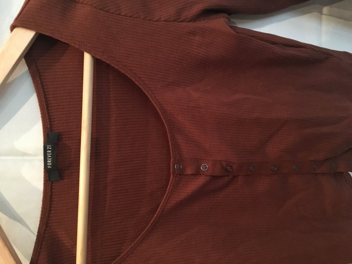 Rostbraunes Crop Shirt 