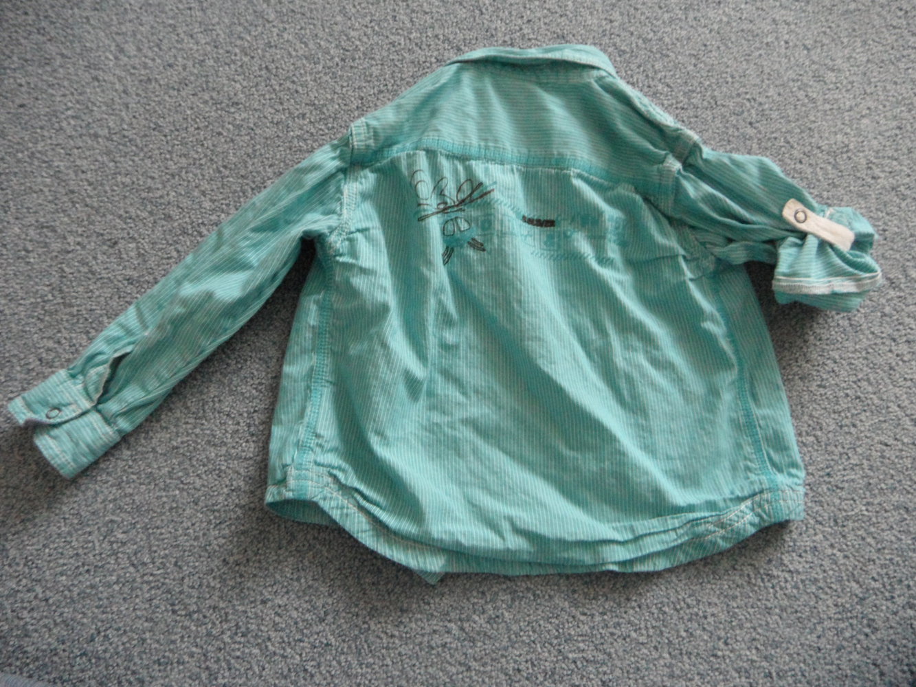tolles Hemd s.Oliver türkis krempelbar Hubschrauber