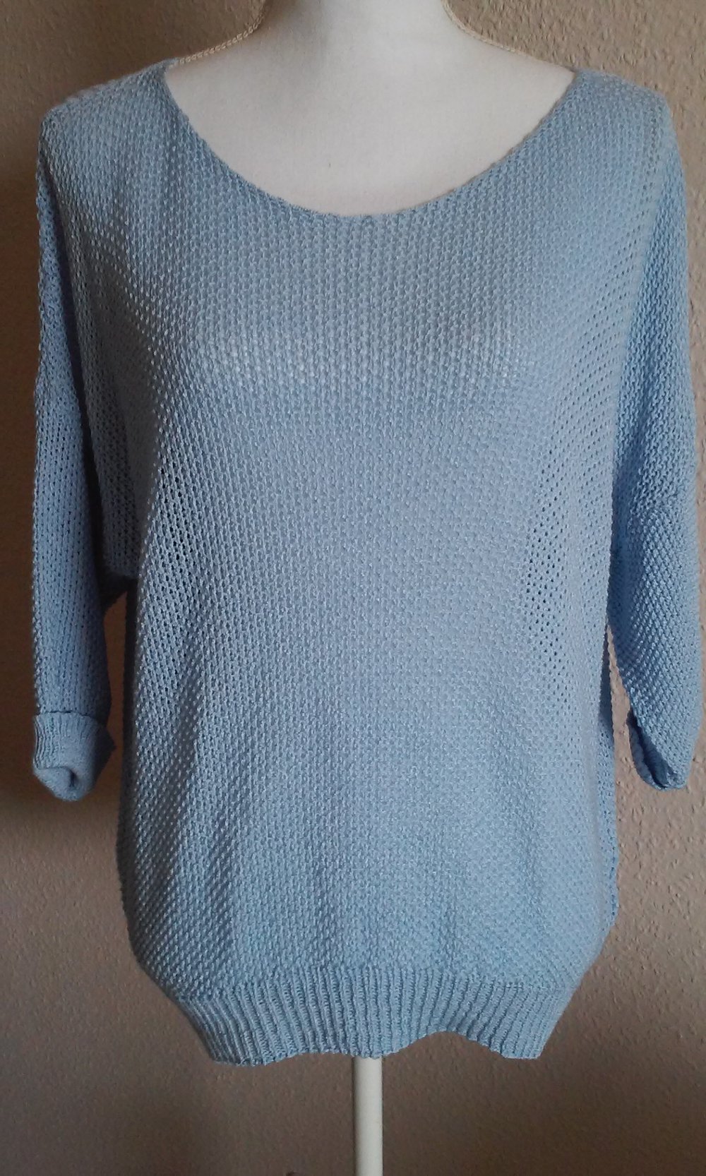Pulli Shirt leuchtend schönes Hellblau Netzshirt