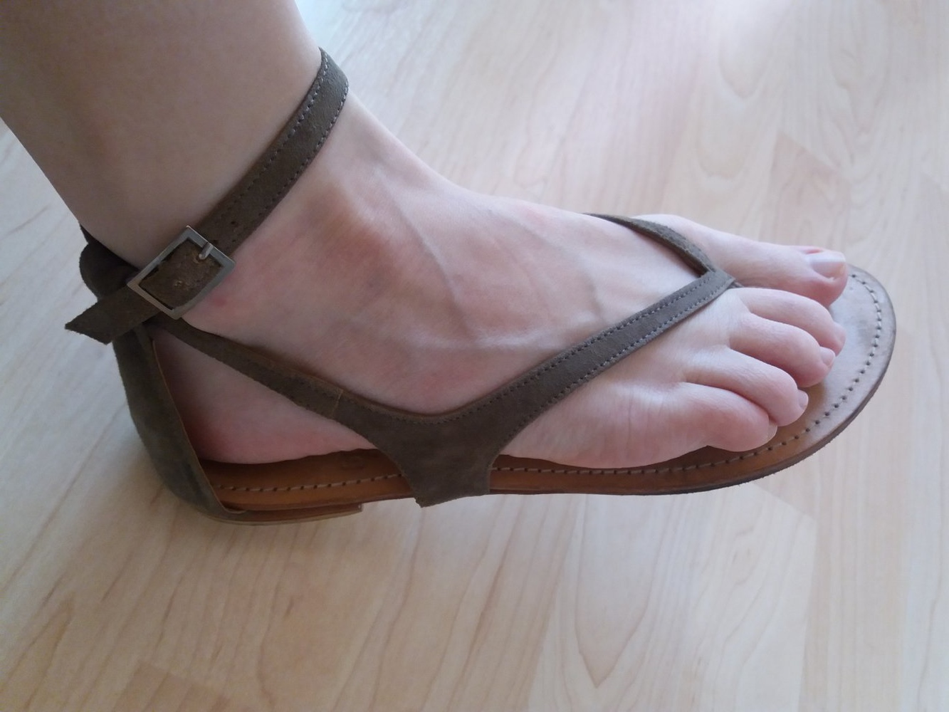 Echt Leder Zehensandaletten Black Lily Braun 37 38