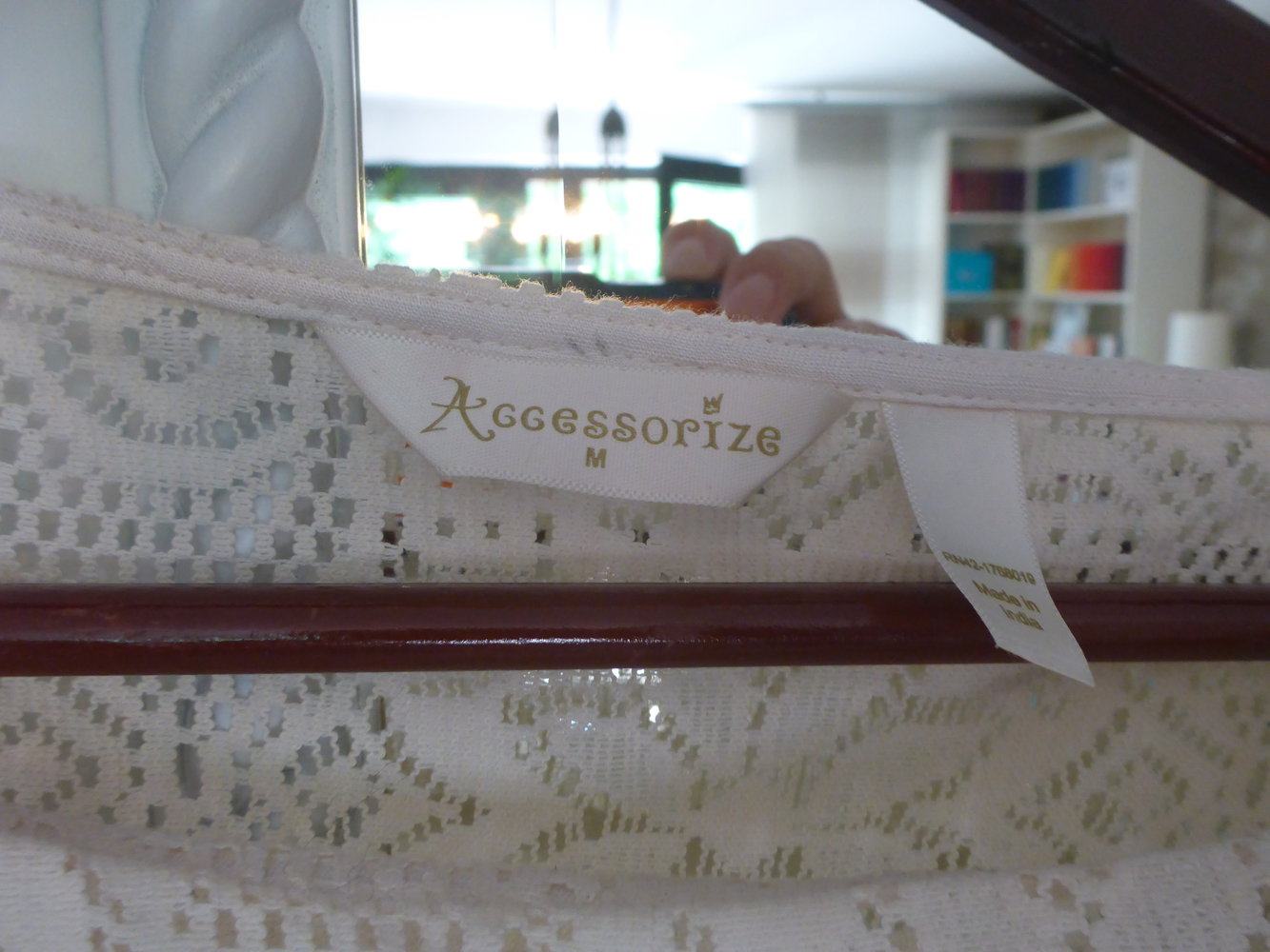 Tunika, Oberteil, beige, Häkeleinsatz, 