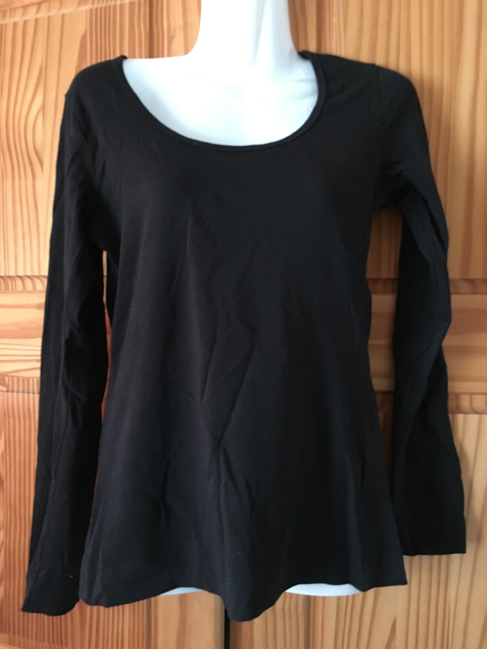 t shirt, langärmlich, schwarz, strech