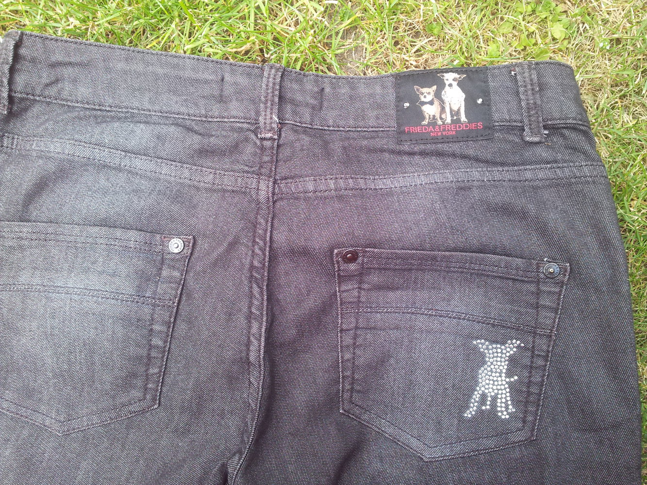 Jeans Frieda Freddies New York schwarz Gr. 38 Strass 