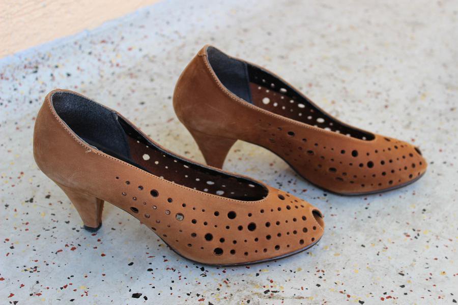 Vintage! Peeptoe - JULIA VAN BEEK Pumps 6,5 cm