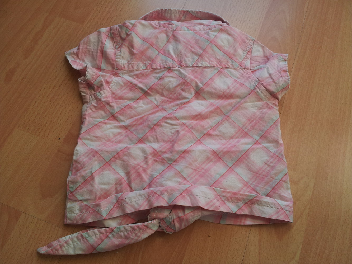  Shirt Hemd rosa weiß kariert Gr. 80 zum Knoten