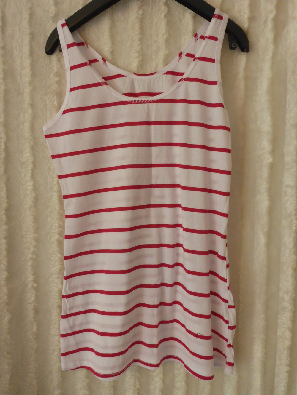 Top, HIS, Gr. 32/34, weiß - pink gestreift