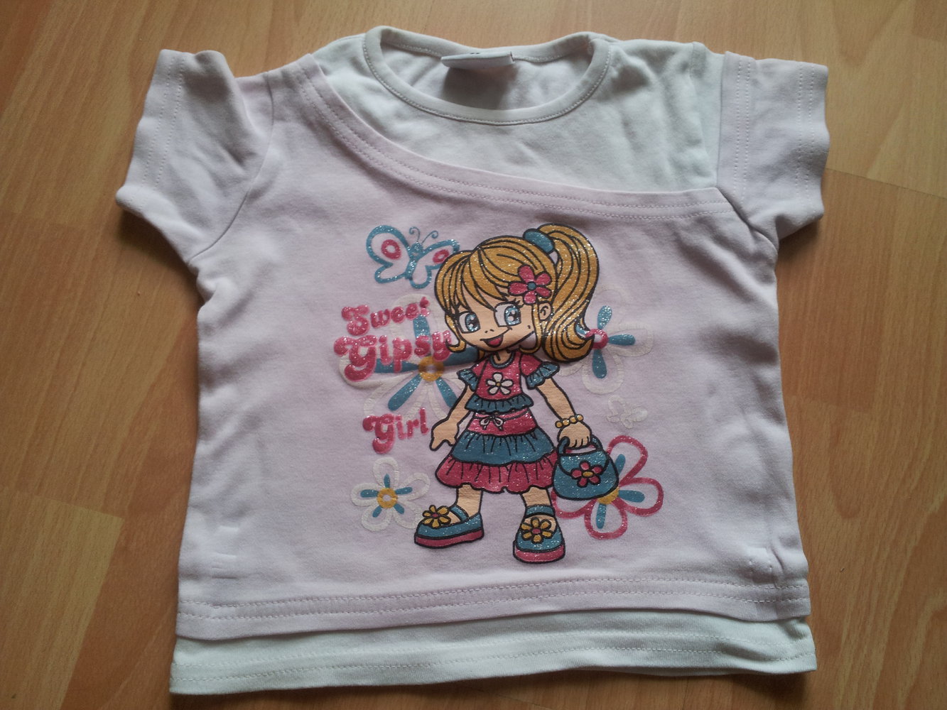 Shirt  Sweet Gipsy Girl Gr. 92 pastellrosa weiß