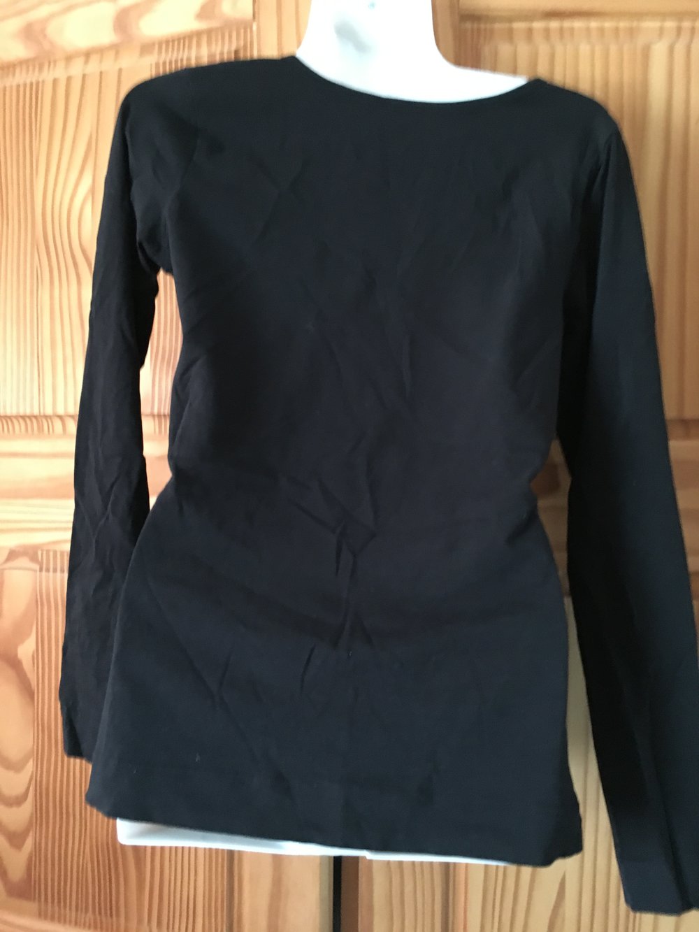 t shirt, langärmlich, schwarz, strech