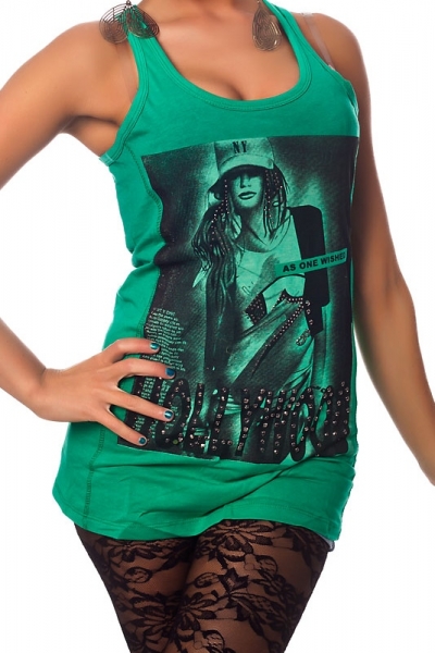 Tanktop/Top/Shirt -Nieten/Glitzer Gr.36 Top / ital.Mode