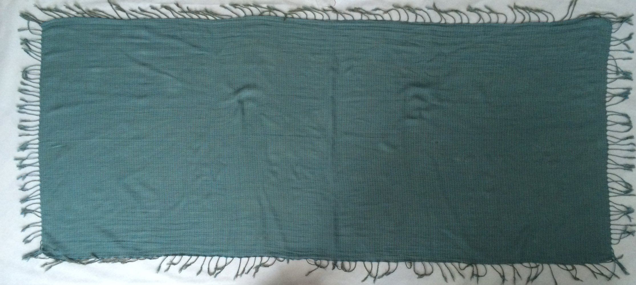 Gewebter Tuch mit gedrehte Fransen, Schal Stola in Türkis Kaki