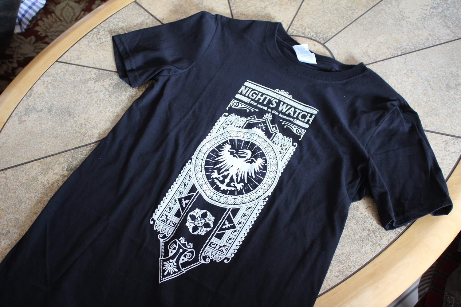 Game of Thrones GoT Night's Watch Nachtwache Lied von Eis und Feuer Wappen TV Serie Buch Fan Nerd T-Shirt schwarz Göße S