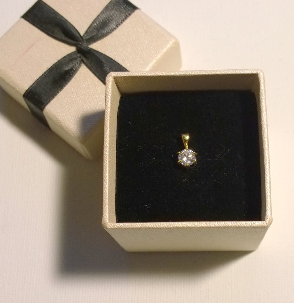 Kettenanhänger Echtsilber vergoldet Zirkonia