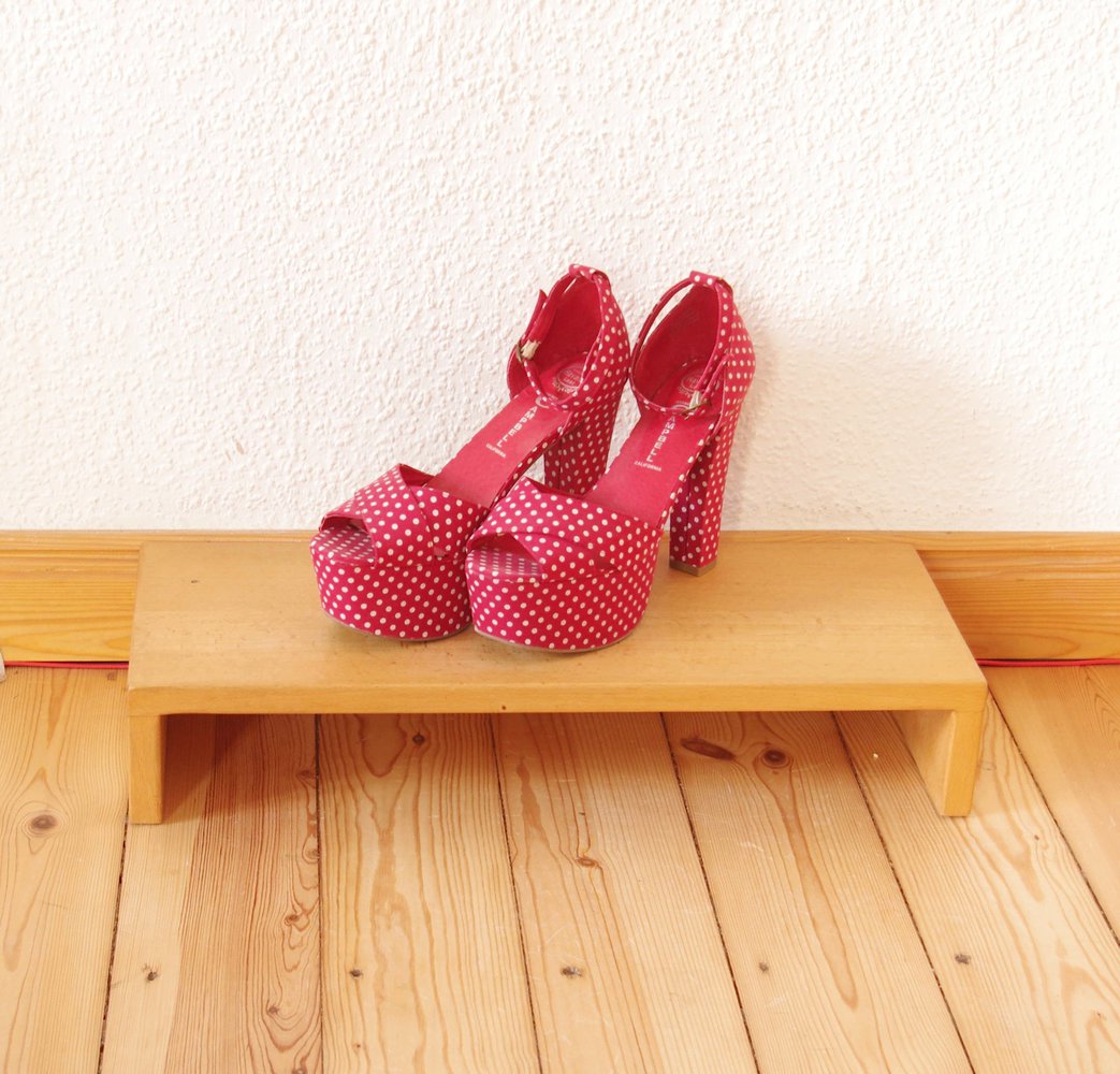 Jeffrey Campbell Gr. 41 El Carmen Plateau Schuhe Sandalen rot weiß Polkadots