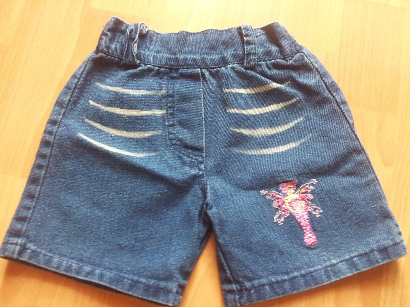  kurze Hose Jeans Stickerei Fee Gr. 86 