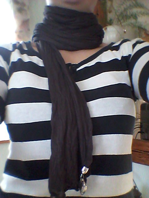 Schal dünn braun Herz