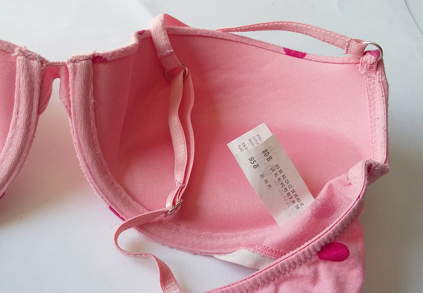 Süßer BH 80B mit Punkten rosa pink gepolstert von C&A