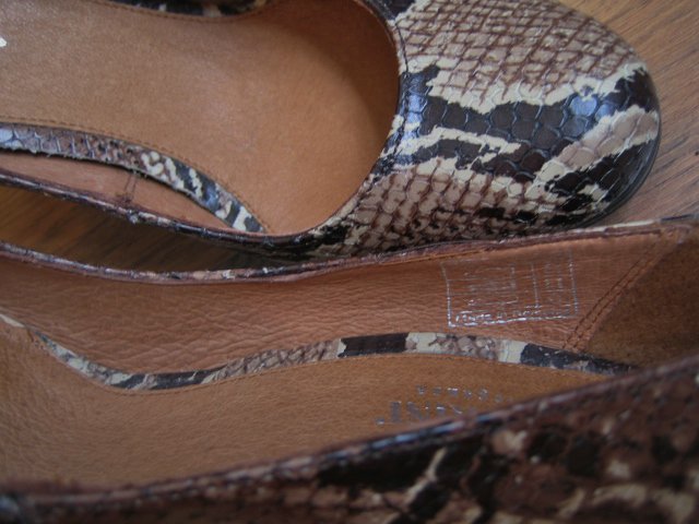 Pumps Echtleder Schlangenleder-Look wie neu