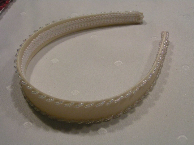 Romantik Lolita Haarreifen creme mit Perlen echt süss Hochzeit UVP 9,90€