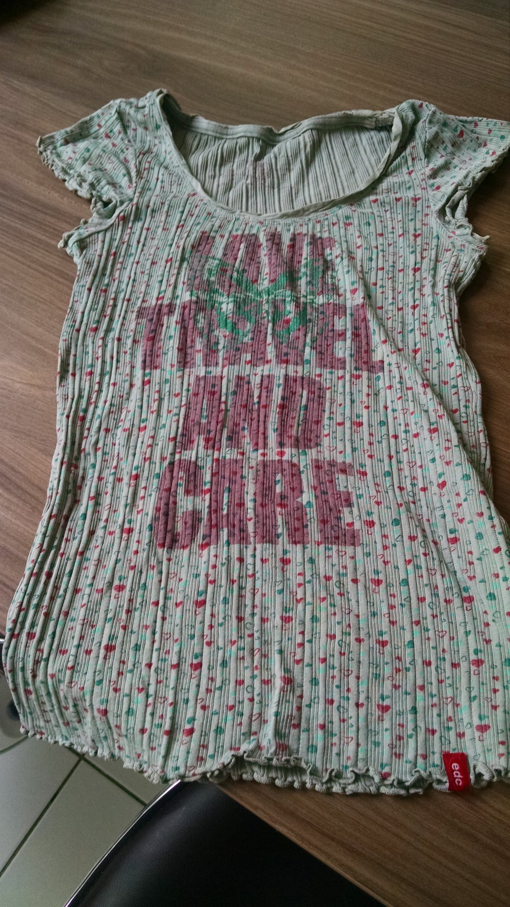 edc T-Shirt mit Rüschenrand