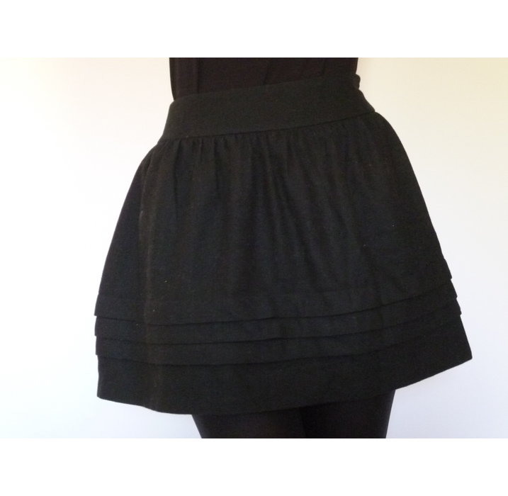 Topshop Rock schwarz Taillenrock high waist Wollrock