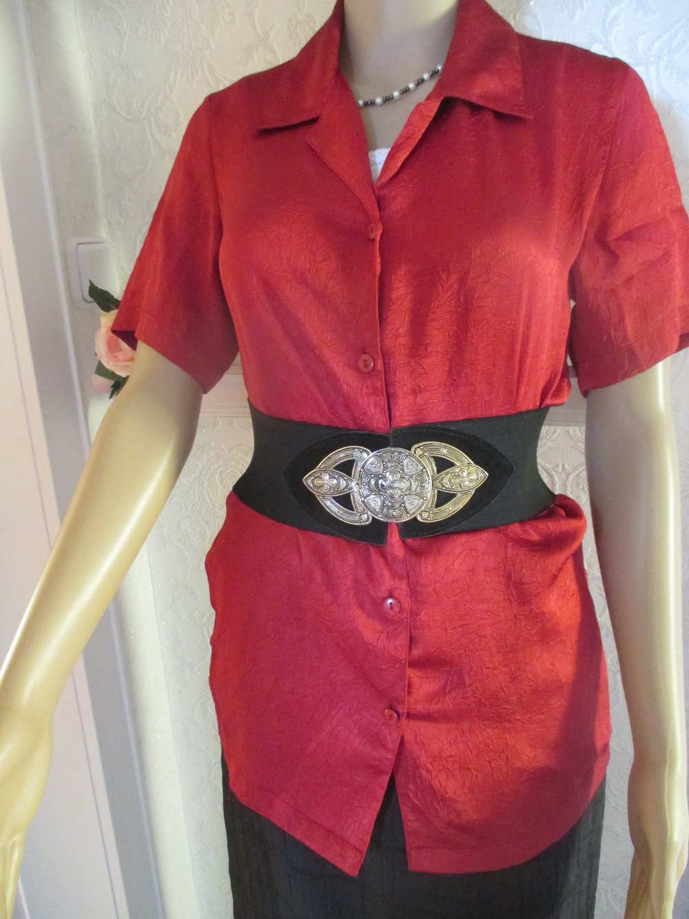 NEU * Business * Freizeit * Abend * Ausgeh * Seiden- Satin * Chrinkel- Optik * Hemd- Bluse * kurzarm 