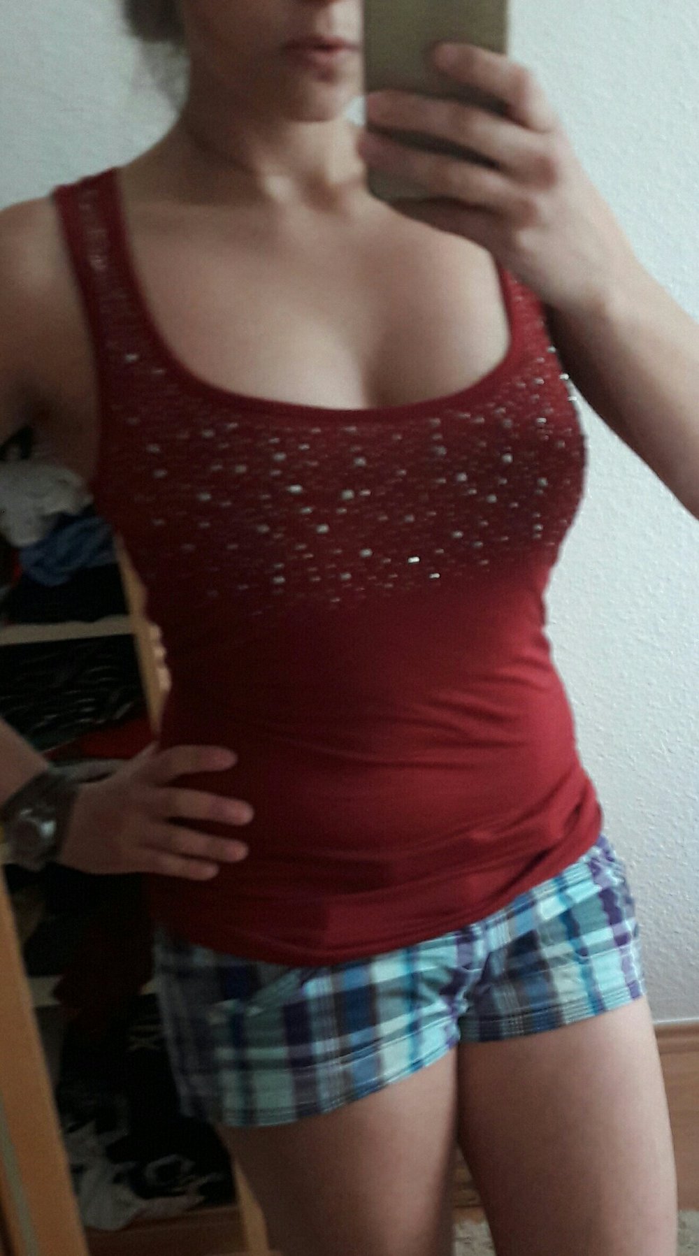 bordeauxrotes Ringerback-Top