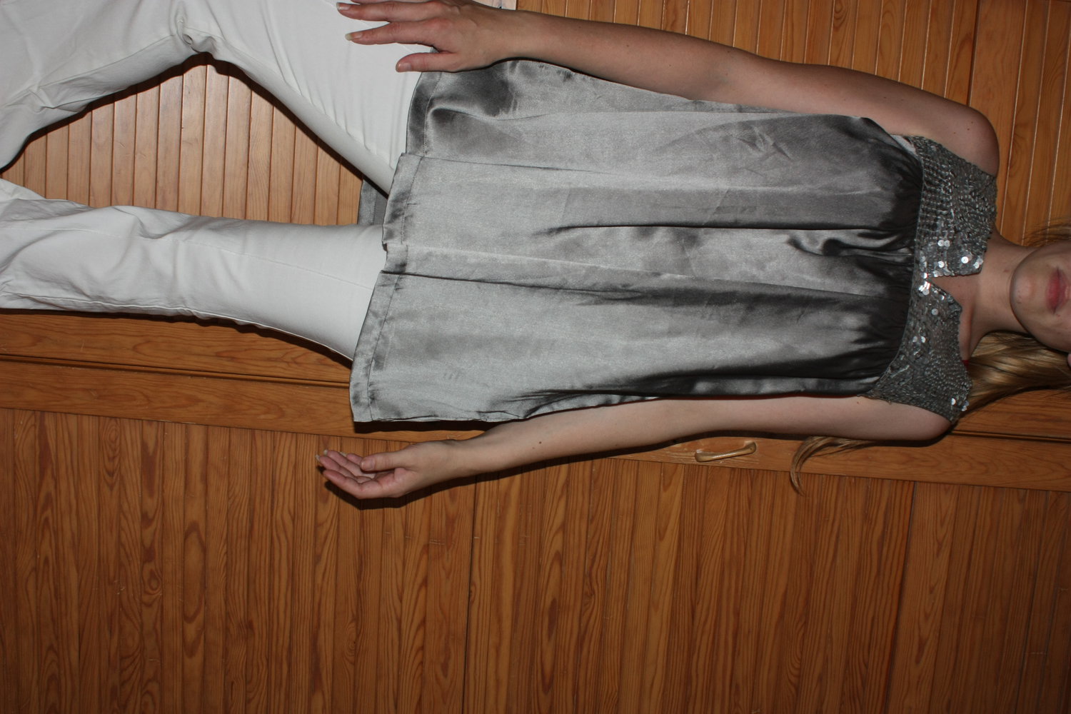 Longtop, Kleidchen von Apart, Satin mit Pailletten, Gr. 36